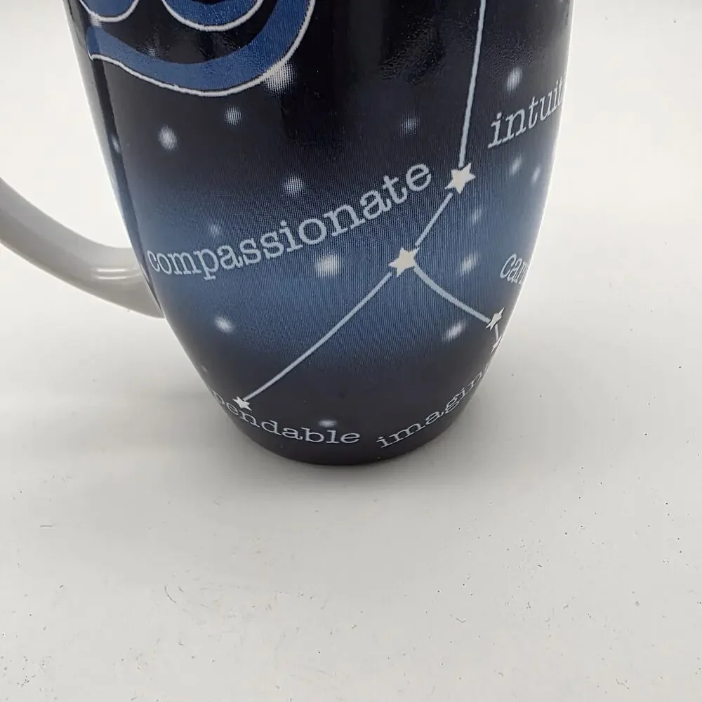 Coventry Cancer Zodiac Mug 18oz Tall Porcelain Astrology Horoscope Blue Crab